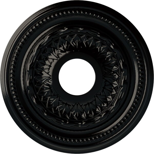 Ekena Millwork Galway Ceiling Medallion (Fits Canopies up to 3 1/4"), 15 3/4"OD x 3 1/4"ID x 1"P, Black Pearl CM15GABPS - main